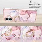 For iPhone 16 Electroplating Marble IMD TPU Phone Case with Ring Holder(Rose Gold 005) - 3