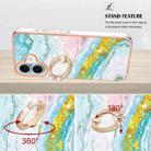 For iPhone 16 Electroplating Marble IMD TPU Phone Case with Ring Holder(Green 004) - 3