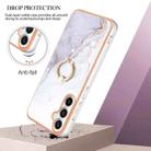 For Samsung Galaxy S24 FE 5G Electroplating Marble IMD TPU Phone Case with Ring Holder(White 006) - 2