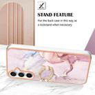 For Samsung Galaxy S24 FE 5G Electroplating Marble IMD TPU Phone Case with Ring Holder(Rose Gold 005) - 3