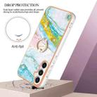 For Samsung Galaxy S24 FE 5G Electroplating Marble IMD TPU Phone Case with Ring Holder(Green 004) - 2
