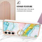 For Samsung Galaxy S24 FE 5G Electroplating Marble IMD TPU Phone Case with Ring Holder(Green 004) - 3