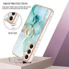 For Samsung Galaxy S24 FE 5G Electroplating Marble IMD TPU Phone Case with Ring Holder(Green 003) - 2