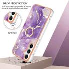 For Samsung Galaxy S24 FE 5G Electroplating Marble IMD TPU Phone Case with Ring Holder(Purple 002) - 2