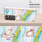 For Samsung Galaxy S25 Ultra 5G Electroplating Marble IMD TPU Phone Case with Ring Holder(Green 004) - 3
