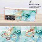 For Samsung Galaxy S25 Ultra 5G Electroplating Marble IMD TPU Phone Case with Ring Holder(Green 003) - 3
