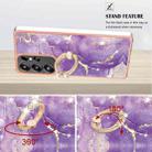 For Samsung Galaxy S25 Ultra 5G Electroplating Marble IMD TPU Phone Case with Ring Holder(Purple 002) - 3