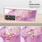 For Samsung Galaxy S25 Ultra 5G Electroplating Marble IMD TPU Phone Case with Ring Holder(Purple 001) - 3
