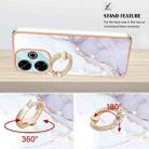 For Redmi 13 4G Electroplating Marble IMD TPU Phone Case with Ring Holder(White 006) - 3