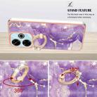 For Redmi 13 4G Electroplating Marble IMD TPU Phone Case with Ring Holder(Purple 002) - 3