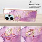 For Redmi 13 4G Electroplating Marble IMD TPU Phone Case with Ring Holder(Purple 001) - 3