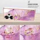 For Xiaomi Poco F6 5G Electroplating Marble IMD TPU Phone Case with Ring Holder(Purple 001) - 3