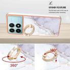 For Xiaomi Poco F6 Pro 5G Electroplating Marble IMD TPU Phone Case with Ring Holder(White 006) - 3