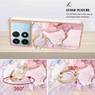 For Xiaomi Poco F6 Pro 5G Electroplating Marble IMD TPU Phone Case with Ring Holder(Rose Gold 005) - 3