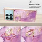 For Xiaomi Poco F6 Pro 5G Electroplating Marble IMD TPU Phone Case with Ring Holder(Purple 001) - 3