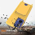 For Motorola Moto G85 / S50 Neo Integrated Card Bag Solid Color Liquid Silicone Phone Case with Lanyard(Yellow) - 2