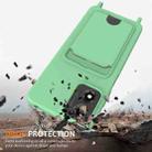 For Motorola Moto G04 / G04s / G24 Integrated Card Bag Solid Color Liquid Silicone Phone Case with Lanyard(Green) - 2