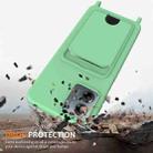 For Motorola Moto G14 Integrated Card Bag Solid Color Liquid Silicone Phone Case with Lanyard(Green) - 2