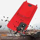 For Motorola Moto E14 4G Integrated Card Bag Solid Color Liquid Silicone Phone Case with Lanyard(Red) - 2