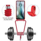 For Motorola Moto E14 4G Integrated Card Bag Solid Color Liquid Silicone Phone Case with Lanyard(Red) - 3