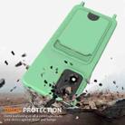 For Motorola Moto E14 4G Integrated Card Bag Solid Color Liquid Silicone Phone Case with Lanyard(Green) - 2