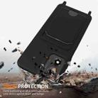 For Motorola Moto E14 4G Integrated Card Bag Solid Color Liquid Silicone Phone Case with Lanyard(Black) - 2
