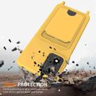 For Motorola Moto E14 4G Integrated Card Bag Solid Color Liquid Silicone Phone Case with Lanyard(Yellow) - 2