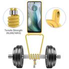 For Motorola Moto E14 4G Integrated Card Bag Solid Color Liquid Silicone Phone Case with Lanyard(Yellow) - 3