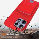 For Motorola Edge 50 Pro Integrated Card Bag Solid Color Liquid Silicone Phone Case with Lanyard(Red) - 2