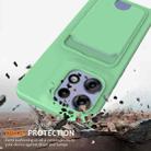For Motorola Edge 50 Pro Integrated Card Bag Solid Color Liquid Silicone Phone Case with Lanyard(Green) - 2