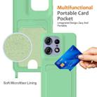 For Motorola Edge 50 Pro Integrated Card Bag Solid Color Liquid Silicone Phone Case with Lanyard(Green) - 3
