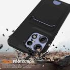 For Motorola Edge 50 Pro Integrated Card Bag Solid Color Liquid Silicone Phone Case with Lanyard(Black) - 2