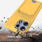 For Motorola Edge 50 Pro Integrated Card Bag Solid Color Liquid Silicone Phone Case with Lanyard(Yellow) - 2