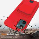 For Motorola Moto G05 / E15 4G Integrated Card Bag Solid Color Liquid Silicone Phone Case with Lanyard(Red) - 2