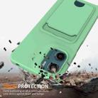 For Motorola Moto G05 / E15 4G Integrated Card Bag Solid Color Liquid Silicone Phone Case with Lanyard(Green) - 2