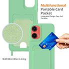 For Motorola Moto G35 Integrated Card Bag Solid Color Liquid Silicone Phone Case with Lanyard(Green) - 3