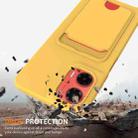 For Motorola Moto G35 Integrated Card Bag Solid Color Liquid Silicone Phone Case with Lanyard(Yellow) - 2