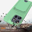 For Motorola Edge 50 Neo / Moto S50 Integrated Card Bag Solid Color Liquid Silicone Phone Case with Lanyard(Green) - 2