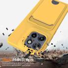 For Motorola Edge 50 Neo / Moto S50 Integrated Card Bag Solid Color Liquid Silicone Phone Case with Lanyard(Yellow) - 2