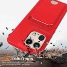 For Motorola Edge 50 Ultra Integrated Card Bag Solid Color Liquid Silicone Phone Case with Lanyard(Red) - 2