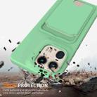 For Motorola Edge 50 Ultra Integrated Card Bag Solid Color Liquid Silicone Phone Case with Lanyard(Green) - 2