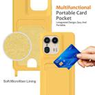 For Motorola Edge 50 Ultra Integrated Card Bag Solid Color Liquid Silicone Phone Case with Lanyard(Yellow) - 3