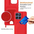 For Motorola Edge 60 / 60s /60 Fusion Integrated Card Bag Solid Color Liquid Silicone Phone Case with Lanyard(Red) - 3