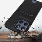 For Motorola Edge 60 Stylus Integrated Card Bag Solid Color Liquid Silicone Phone Case with Lanyard(Black) - 2