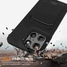 For Motorola Moto G15 / G15 Power 4G Integrated Card Bag Solid Color Liquid Silicone Phone Case with Lanyard(Black) - 2