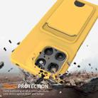 For Motorola Moto G15 / G15 Power 4G Integrated Card Bag Solid Color Liquid Silicone Phone Case with Lanyard(Yellow) - 2