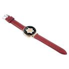 14mm Silver Steel Buckle Genuine Leather Watch Band Wristband(Wine Red) - 2