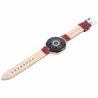 14mm Silver Steel Buckle Genuine Leather Watch Band Wristband(Wine Red) - 3