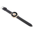 14mm Silver Steel Buckle Genuine Leather Watch Band Wristband(Black) - 2