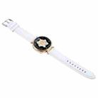 14mm Silver Steel Buckle Genuine Leather Watch Band Wristband(White) - 2